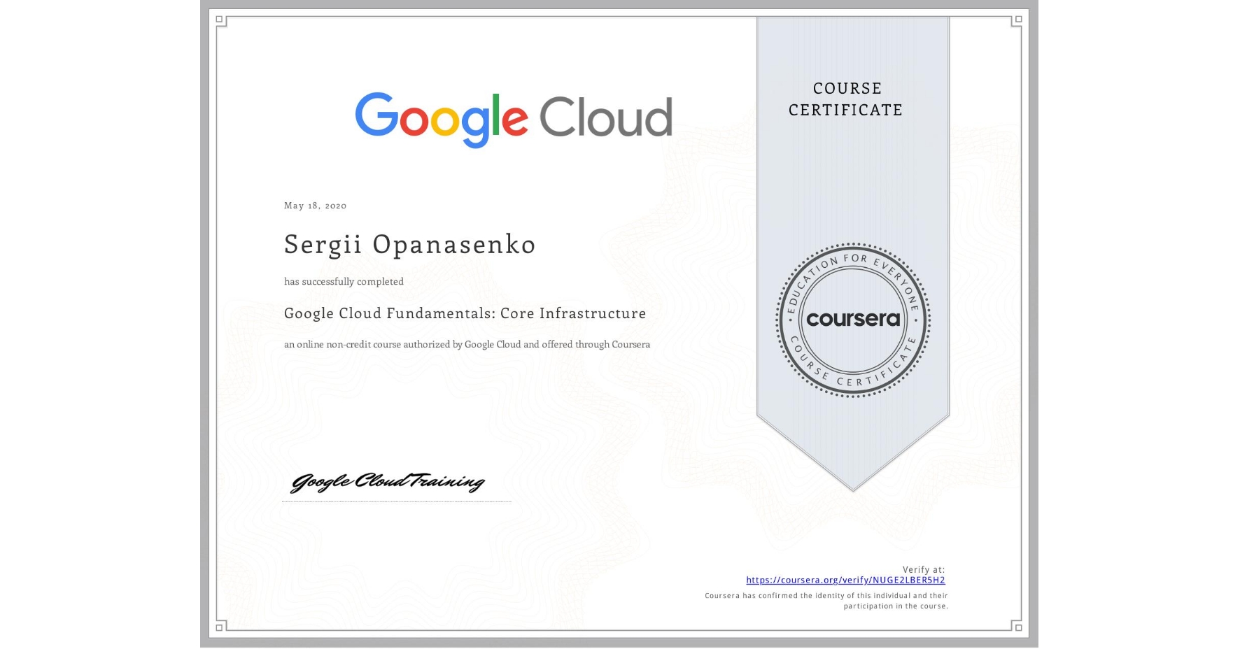 Google Cloud - Google Cloud Fundamentals: Core Infrastructure