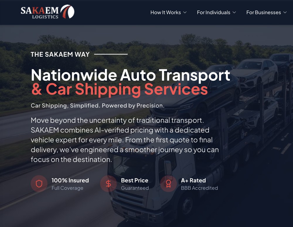 SAKAEM Logistics' nationwide auto transport and car shipping homepage