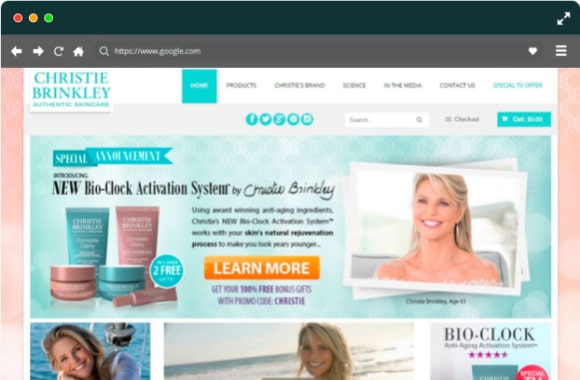eCommerce web portal screenshot